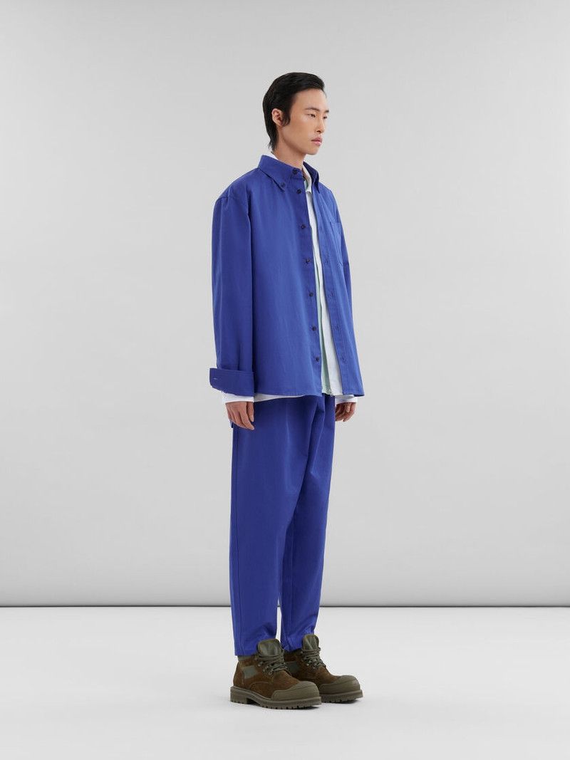 Marni o1w1db11125 Organic Gabardine Trousers in Blue Size US 36 / EU 52 - 5 Thumbnail
