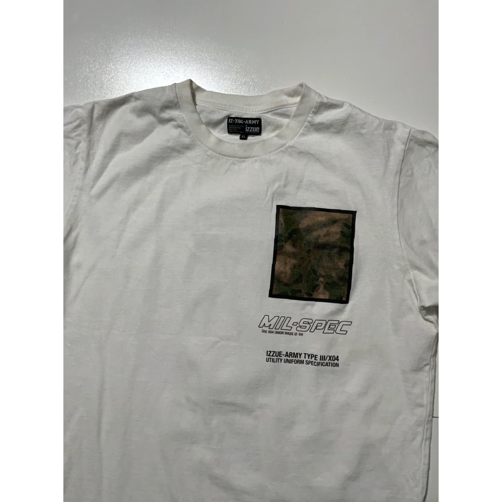 izzue VINTAGE Izzue Army Mil-Spec Camouflage White Union Made T-Shirt XL Men Shirt Size US XL / EU 56 / 4 - 3 Thumbnail