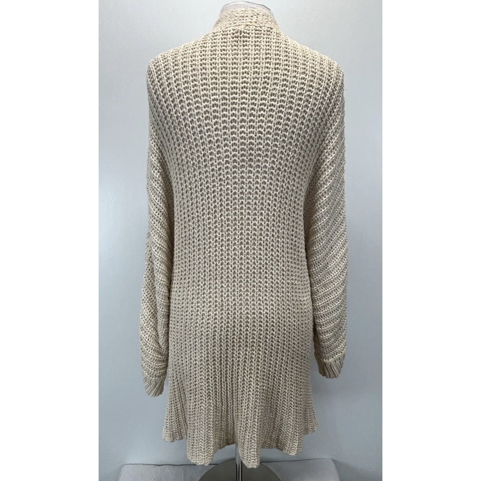 Eileen Fisher EILEEN FISHER Cardigan Women’s Adult XL Ivory Loose Knit Open Coastal Sweater Size XL / US 12-14 / IT 48-50 - 3 Thumbnail