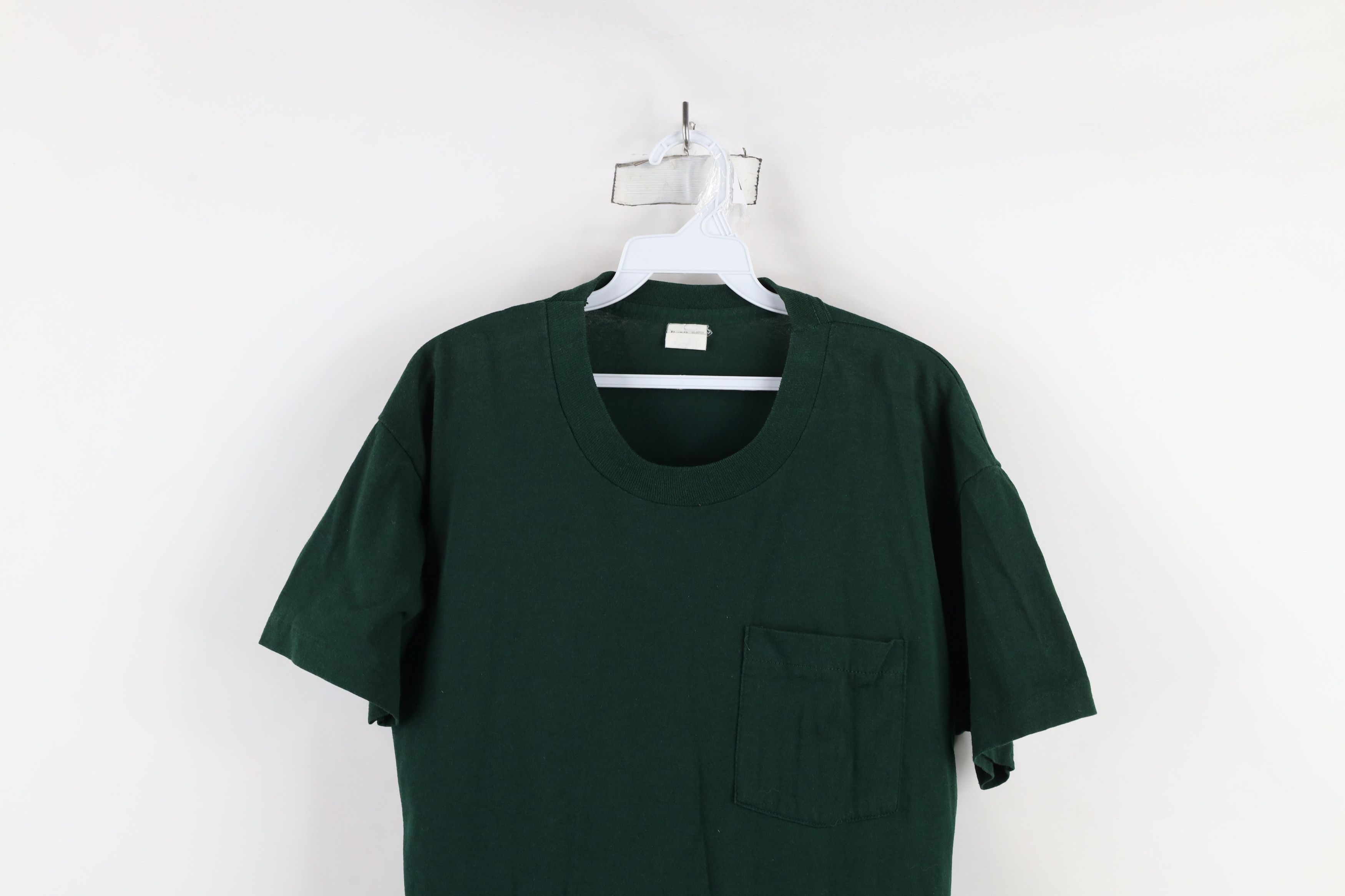 Vintage Vintage 90s Streetwear Pocket T-Shirt Hunter Green USA Size US XL / EU 56 / 4 - 2 Thumbnail