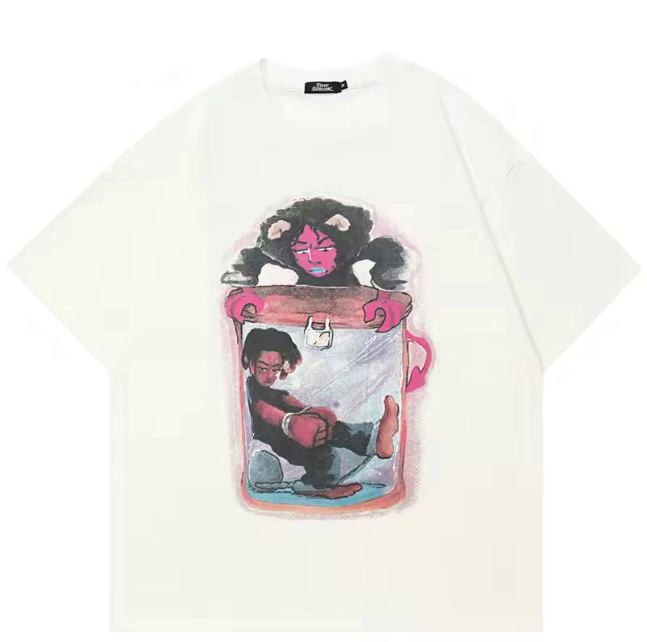 Other Punk Gothic Style Cream Graphic T Shirt Size US XL / EU 56 / 4 - 1 Thumbnail