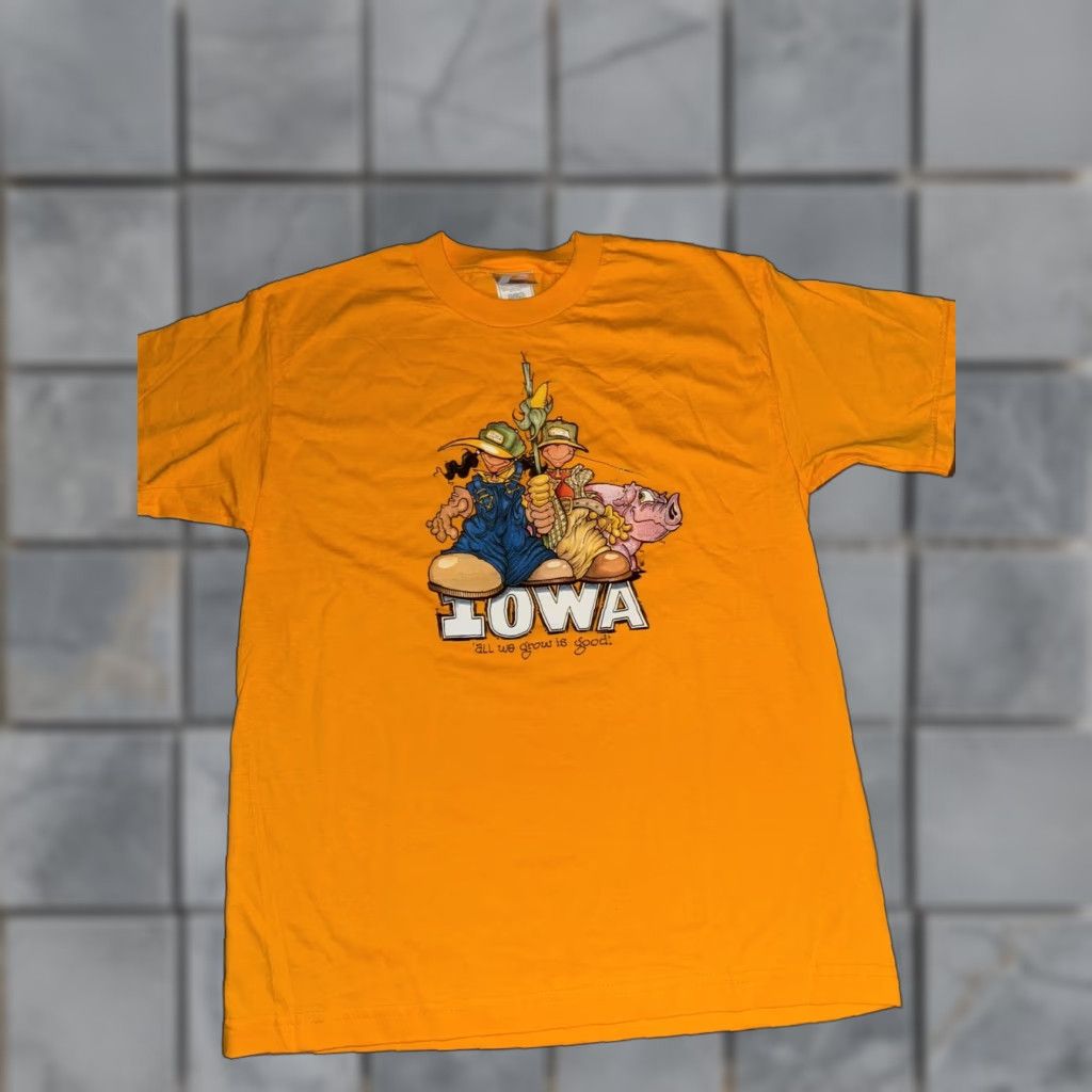 Vintage VINTAGE Gear Prospirit Athletic Iowa Farmers T-Shirt XL Yellow Mens Size US XL / EU 56 / 4 - 1 Thumbnail