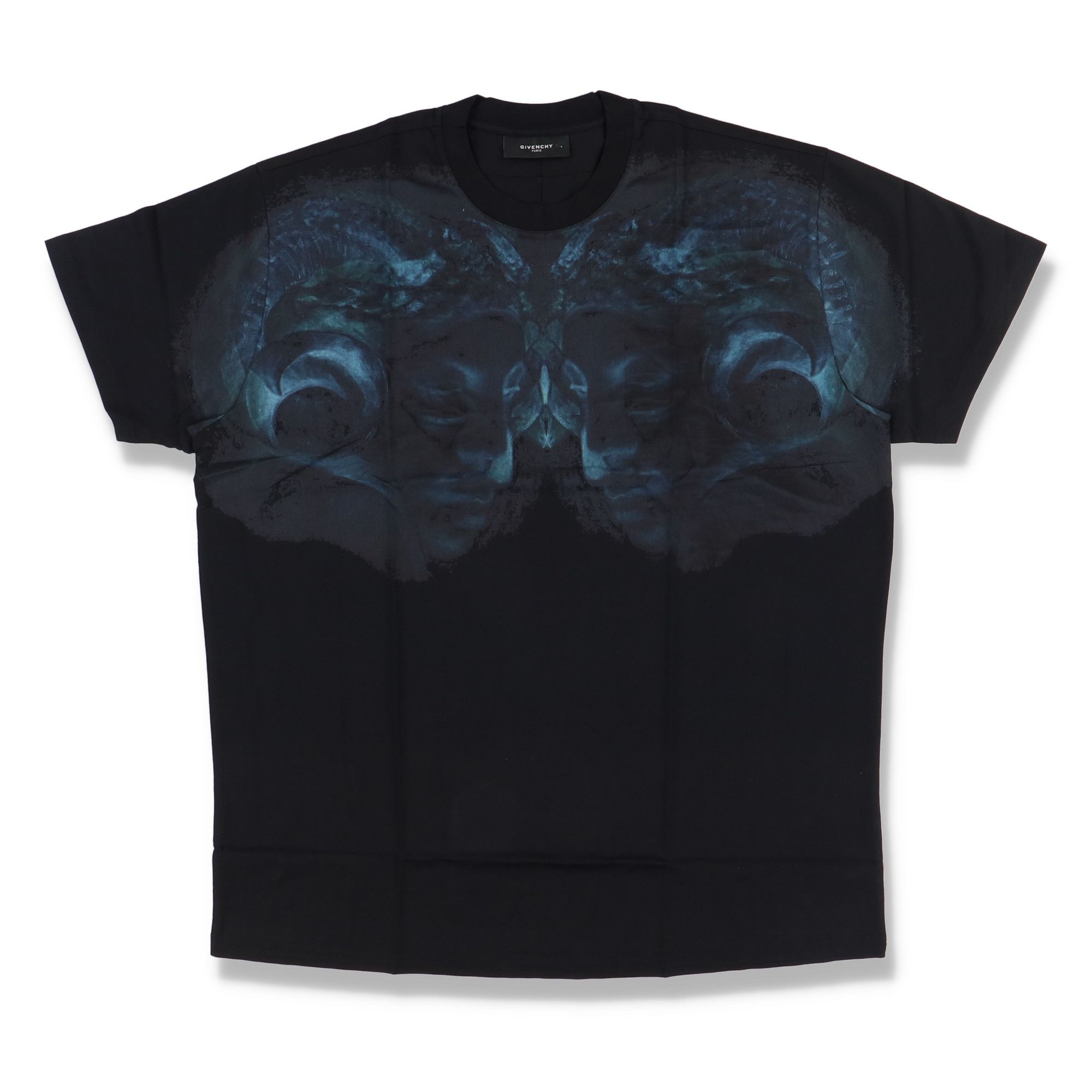 image of Givenchy Black Rams Head Print Oversized T-Shirt, Men's (Size Small)