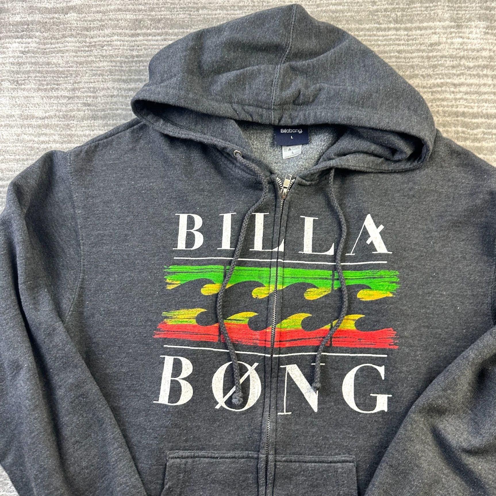 Billabong VINTAGE not applicable; Billabong Hoodie Mens Large Gray Full Zip Sweatshirt Surfwear Skate Size US L / EU 52-54 / 3 - 4 Thumbnail