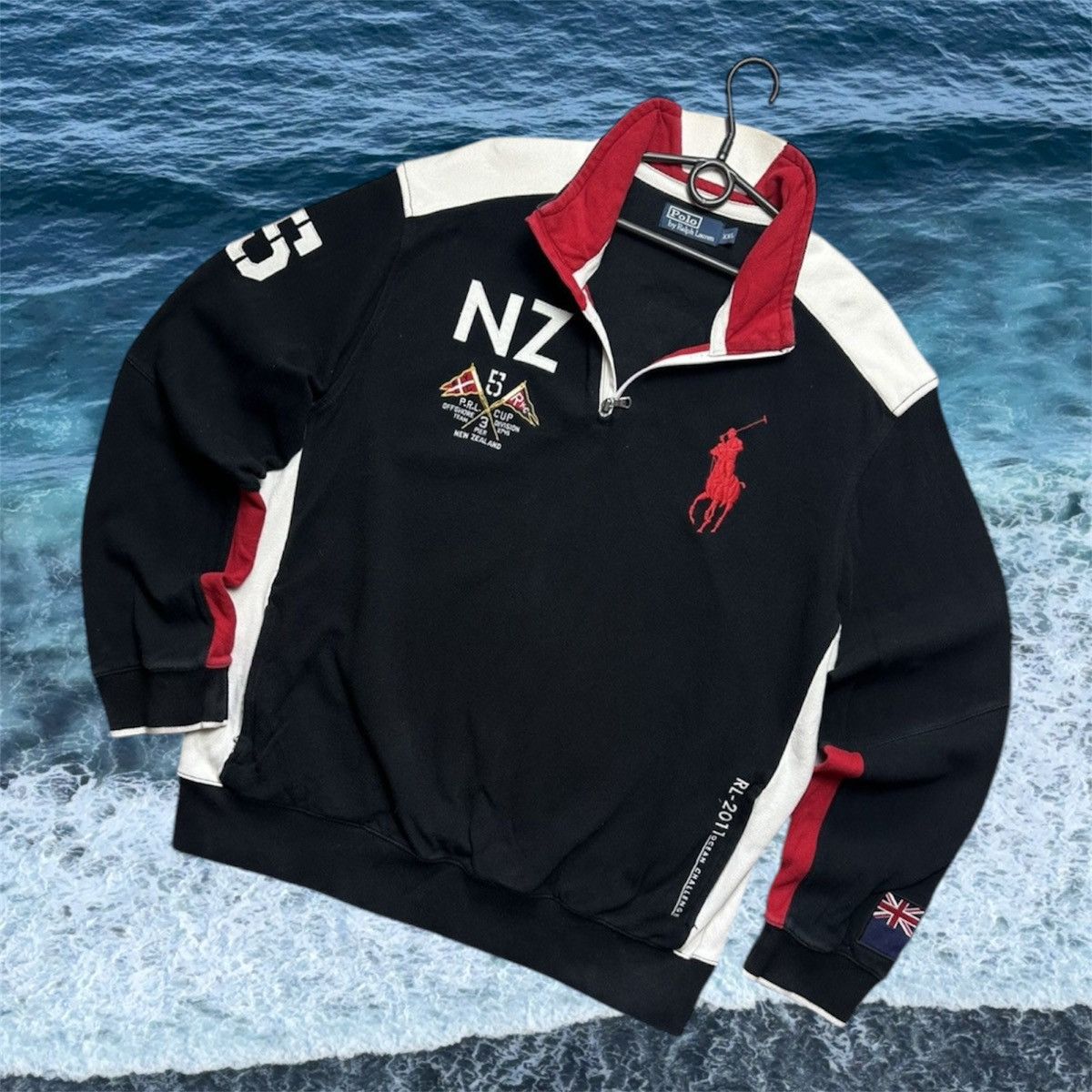 Vintage polo Ralph Lauren sweatshirt New Zealand zip 1/4 XXL