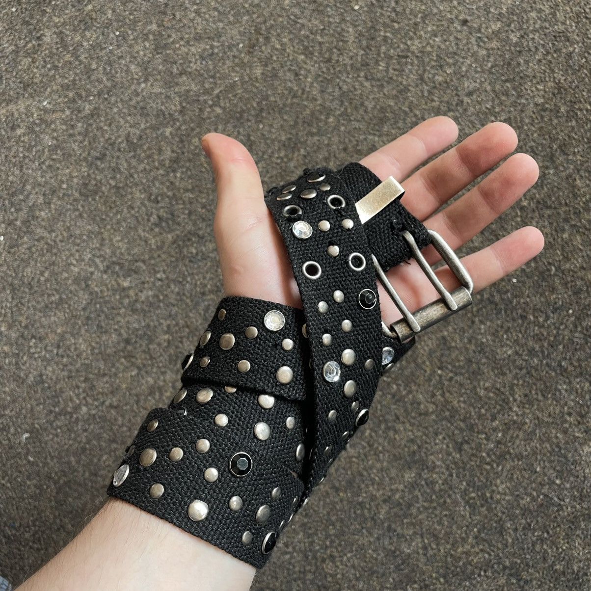 Vintage Vintage 90s Studded Leather Belt Japanese Archive Goth OS Size ONE SIZE - 4 Thumbnail