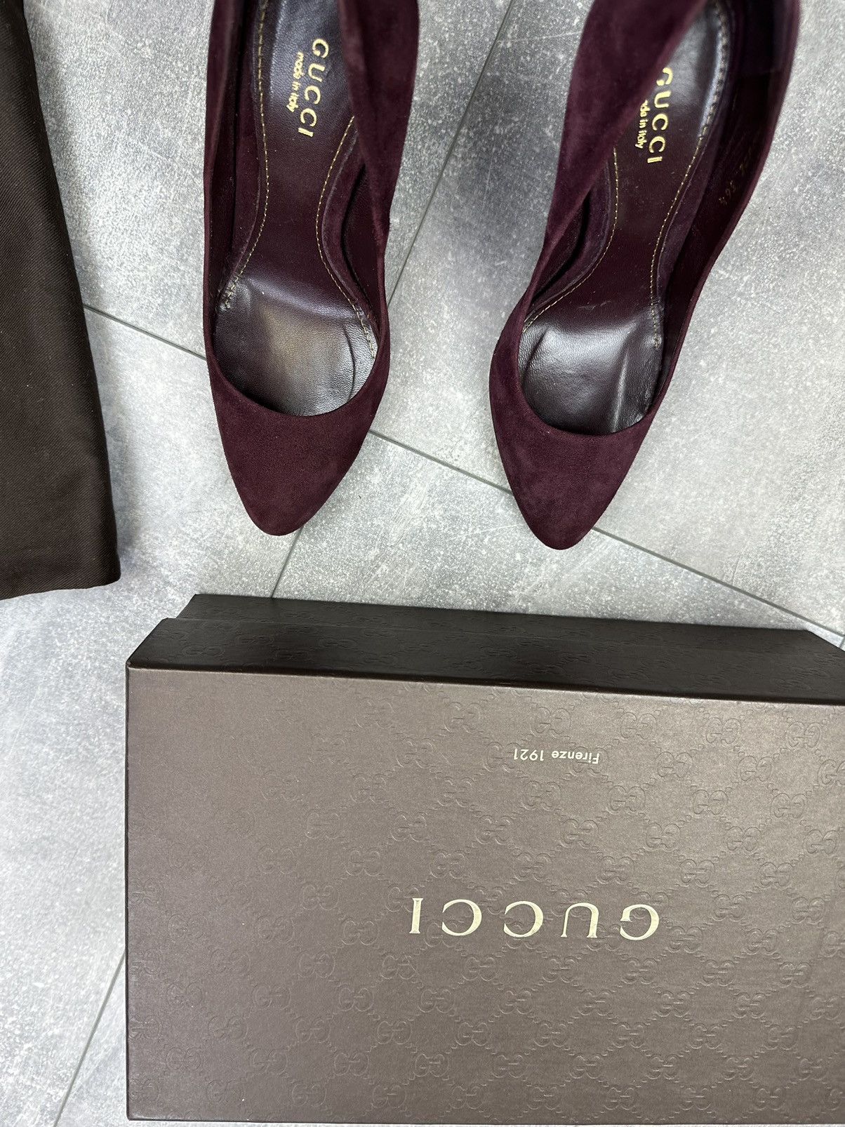 Women’s Burgundy Kid Scamosciato Gucci Shoes