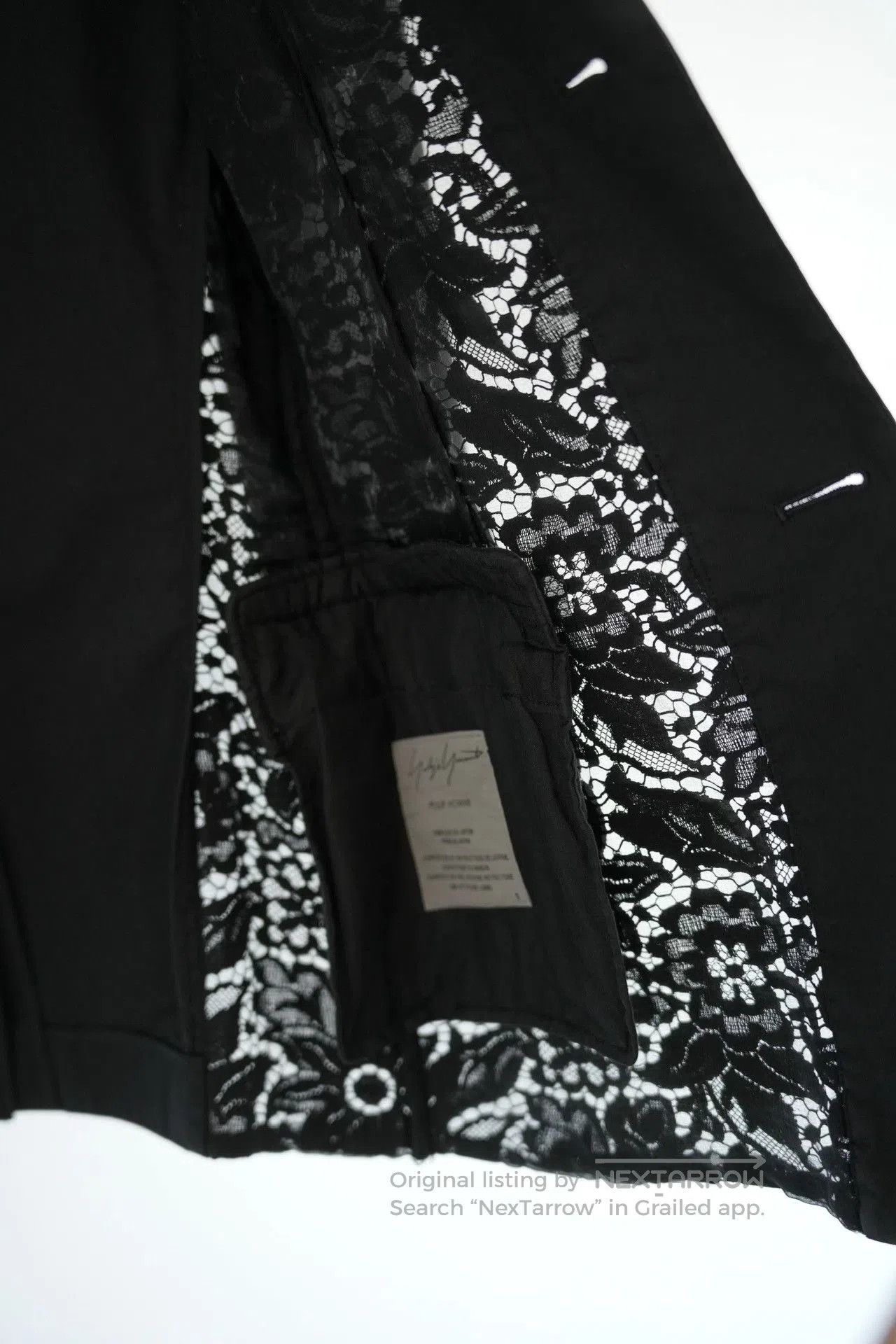 Yohji Yamamoto Yohji Yamamoto 09ss Lace Detail Suit. Size US S / EU 44-46 / 1 - 6 Thumbnail