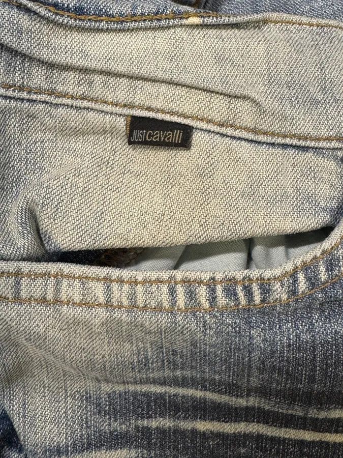 Just Cavalli SS2004 Cavalli Overprint Navy Denim Jeans Size US 30 / EU 46 - 10 Thumbnail