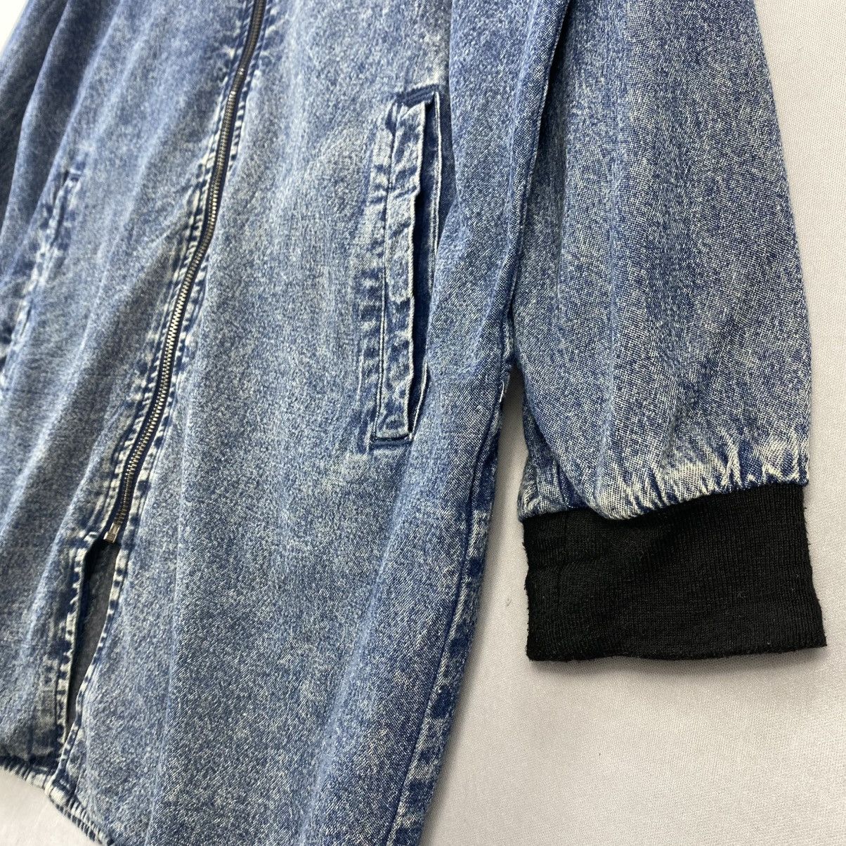 Japanese Brand Sureve Japan Oversized Washed Denim Bomber Jacket Size US L / EU 52-54 / 3 - 3 Thumbnail