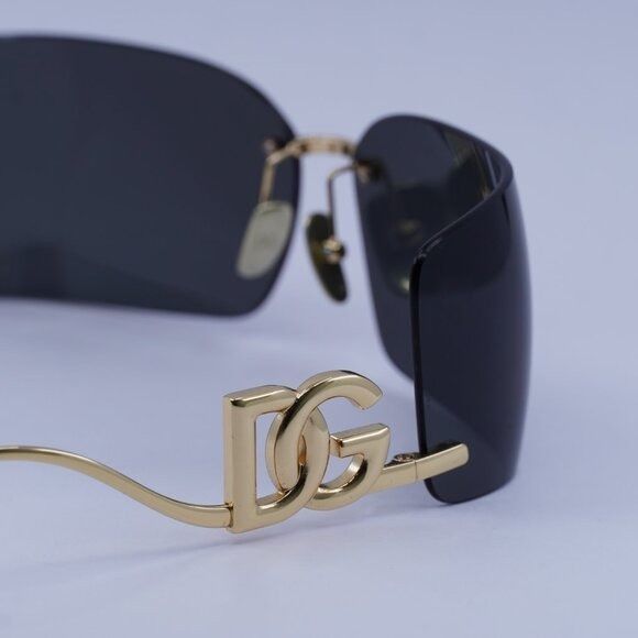 Dolce & Gabbana DG2319 02/87 Rectangle Sunglasses - Gold/Dark grey Dolce&Gabbana DG2319 02/87 Sunglasses - US main image 3
