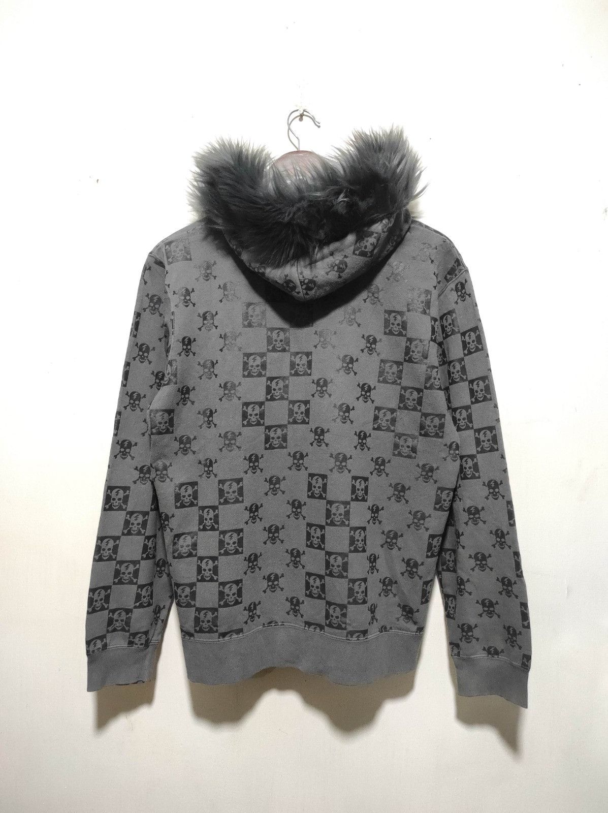 Japanese Brand Blue Cross skull zip fur hoodie ifsix LGB style Size US M / EU 48-50 / 2 - 12 Thumbnail