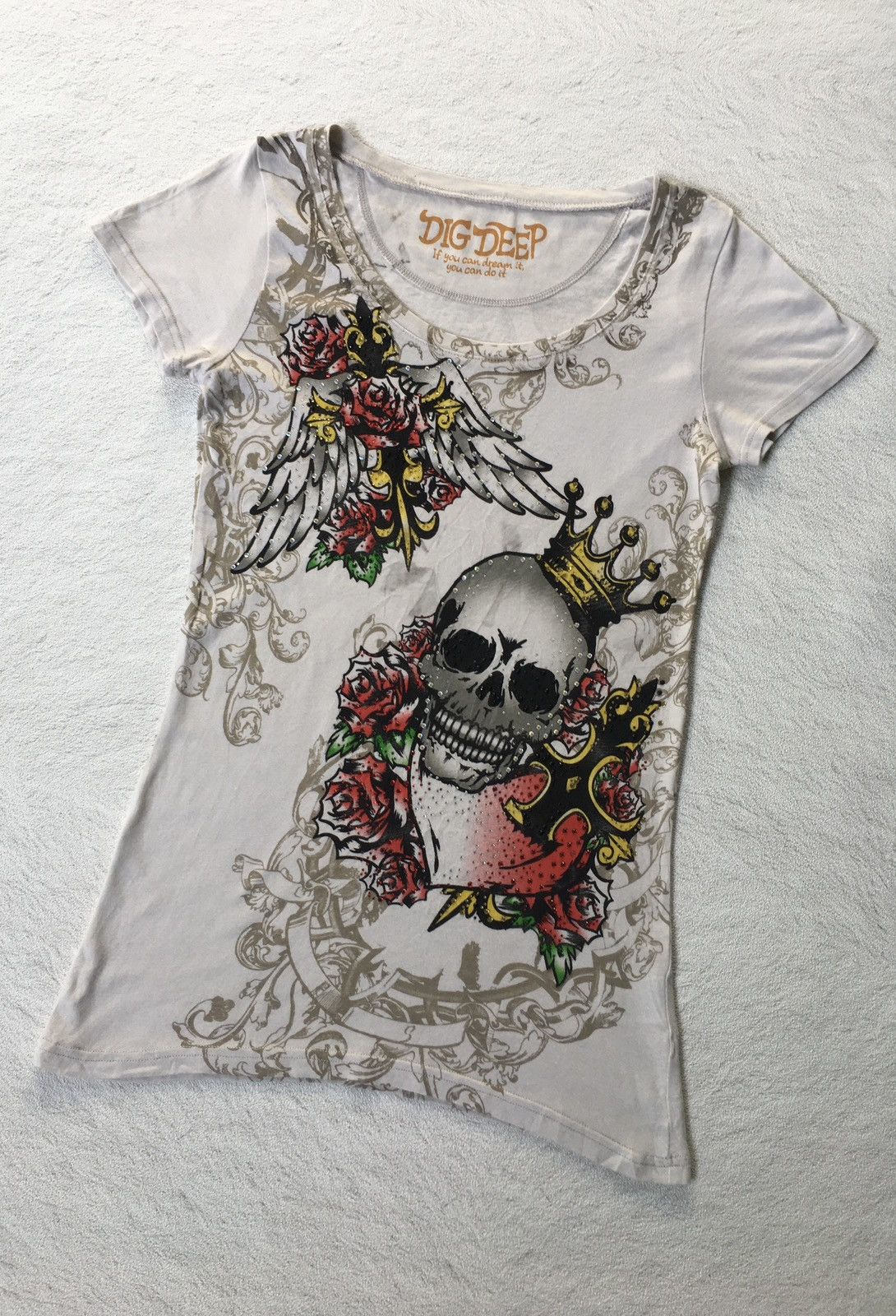 If Six Was Nine Y2k Dig Deep Skull Tshirt Size L / US 10 / IT 46 - 2 Thumbnail