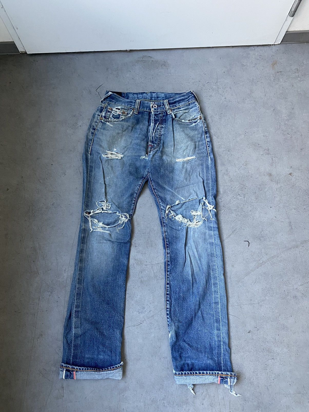 Evisu Evisu Ninja 🥷 Distressed Selvidge Casual Pants Veryrare Y2K Size US 30 / EU 46 - 1 Thumbnail