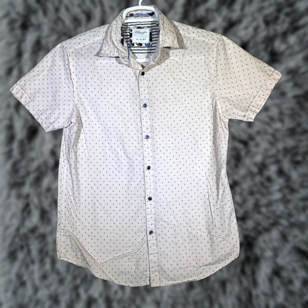 Vintage Denim & Flower Shirt Mens Small Pink Blue Short Sleeve Button-Down Casual Modern Size US S / EU 44-46 / 1 - 1 Thumbnail
