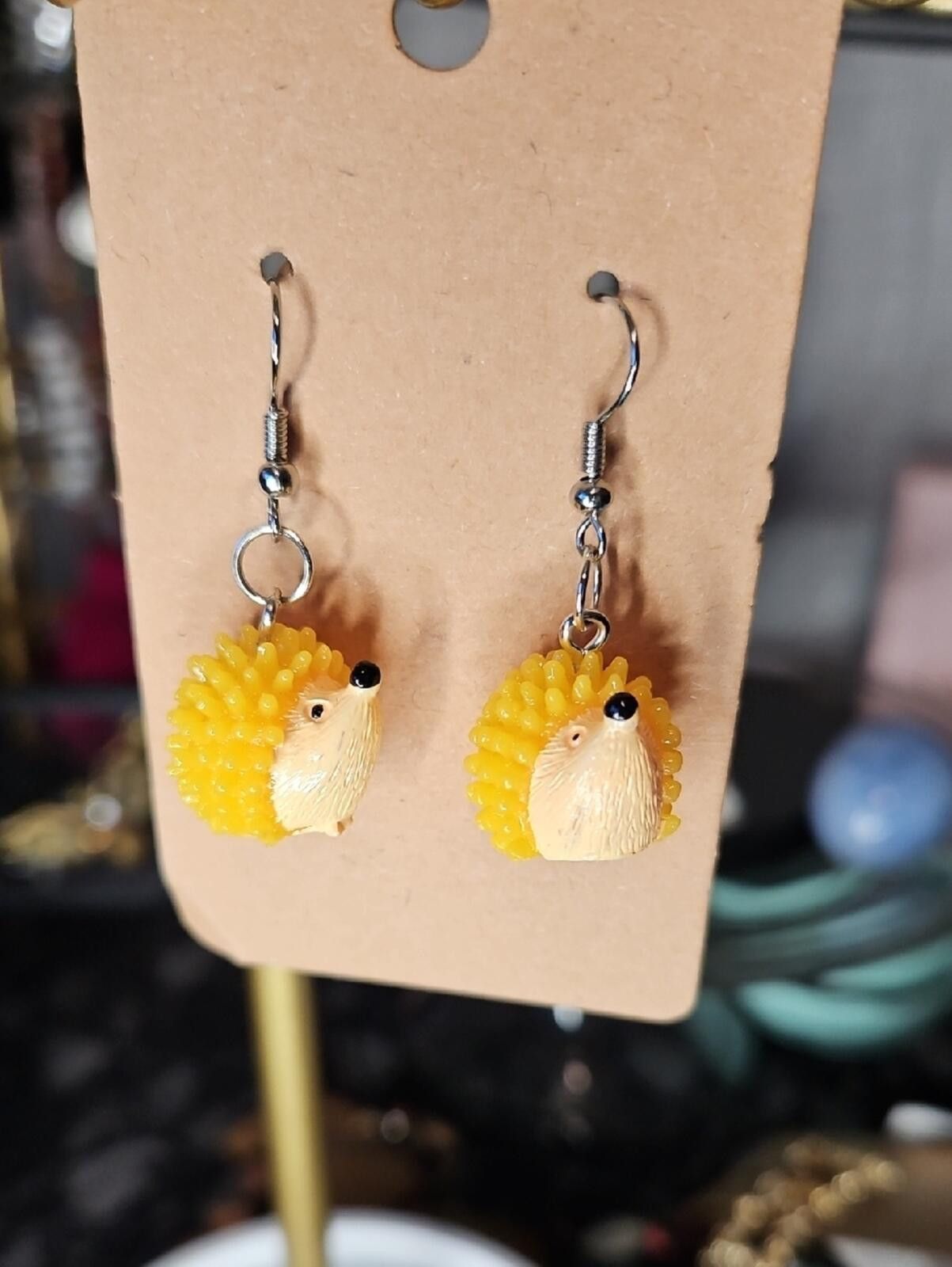 Other Yellow Hedgehog Dangle Earrings Size ONE SIZE - 1 Thumbnail