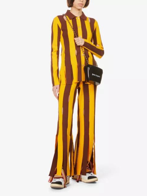 Palm Angels o1y1125 Sweatpant in Brown/Yellow Size 25" / US 0 / IT 36 - 2 Thumbnail
