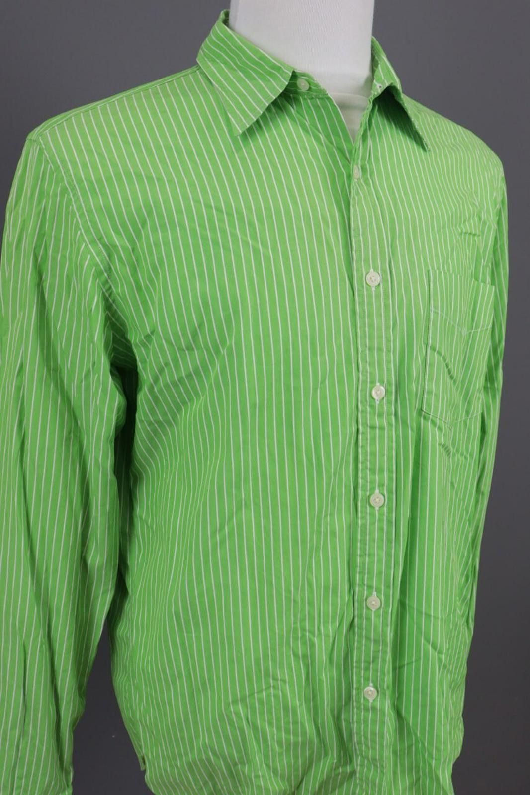 J.Crew J.Crew Tailored Fit Green Striped Dress Shirt Size 42 / L Size US L / EU 52-54 / 3 - 6 Thumbnail