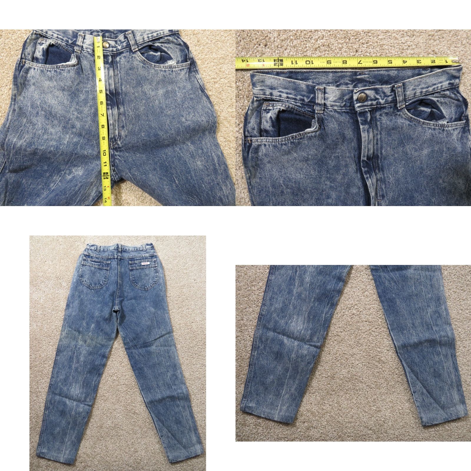 Denime VINTAGE Pizzazz High-Rise Mom Denim Jeans Women 9 28x28 Blue 1980s Straight 4-Pocket Western Cowboy Casual Mens Womens Girls Boys Size 30" / US 8 / IT 44 - 8 Thumbnail