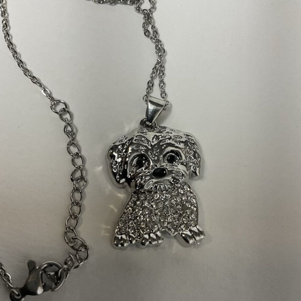 The Unbranded Brand NWT Silver Tone Necklace Maltese CharmPet Puppy Jewelry Gift Size ONE SIZE - 1 Thumbnail