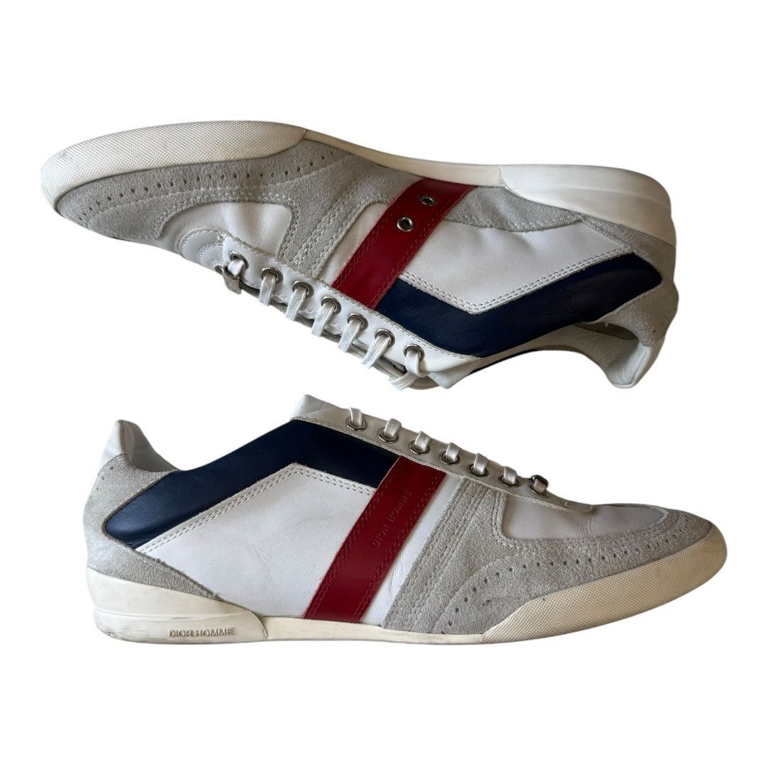 Dior Dior Homme AW08 Calfskin Trainers in White / Blue / Red Size US 9 / EU 42 - 4 Thumbnail