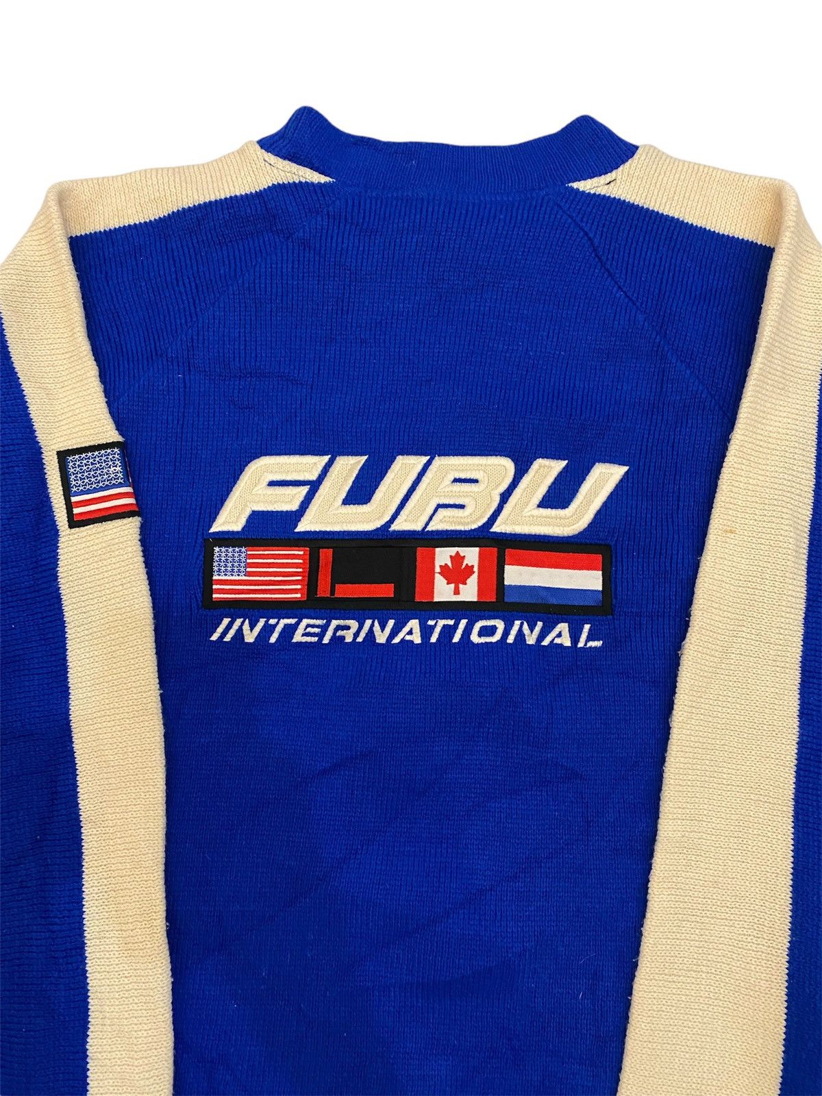 Fubu × Japanese Brand 🔥FUBU Big Logo Flag Knitwear Oversized Size US XXL / EU 58 / 5 - 5 Thumbnail