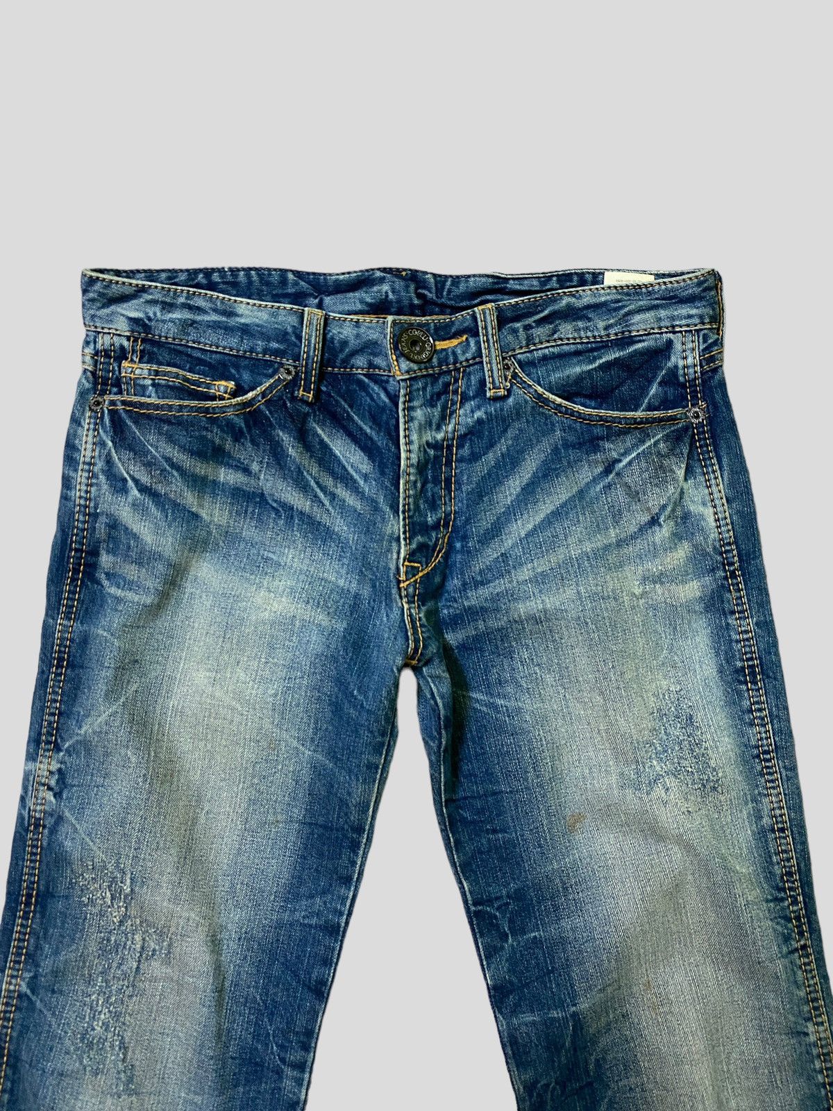 Hysteric Glamour × Japanese Brand × Vintage VINTAGE CO & LU YELLOW EMBROIDERED SPELL OUT DENIM JEANS Size US 30 / EU 46 - 3 Thumbnail