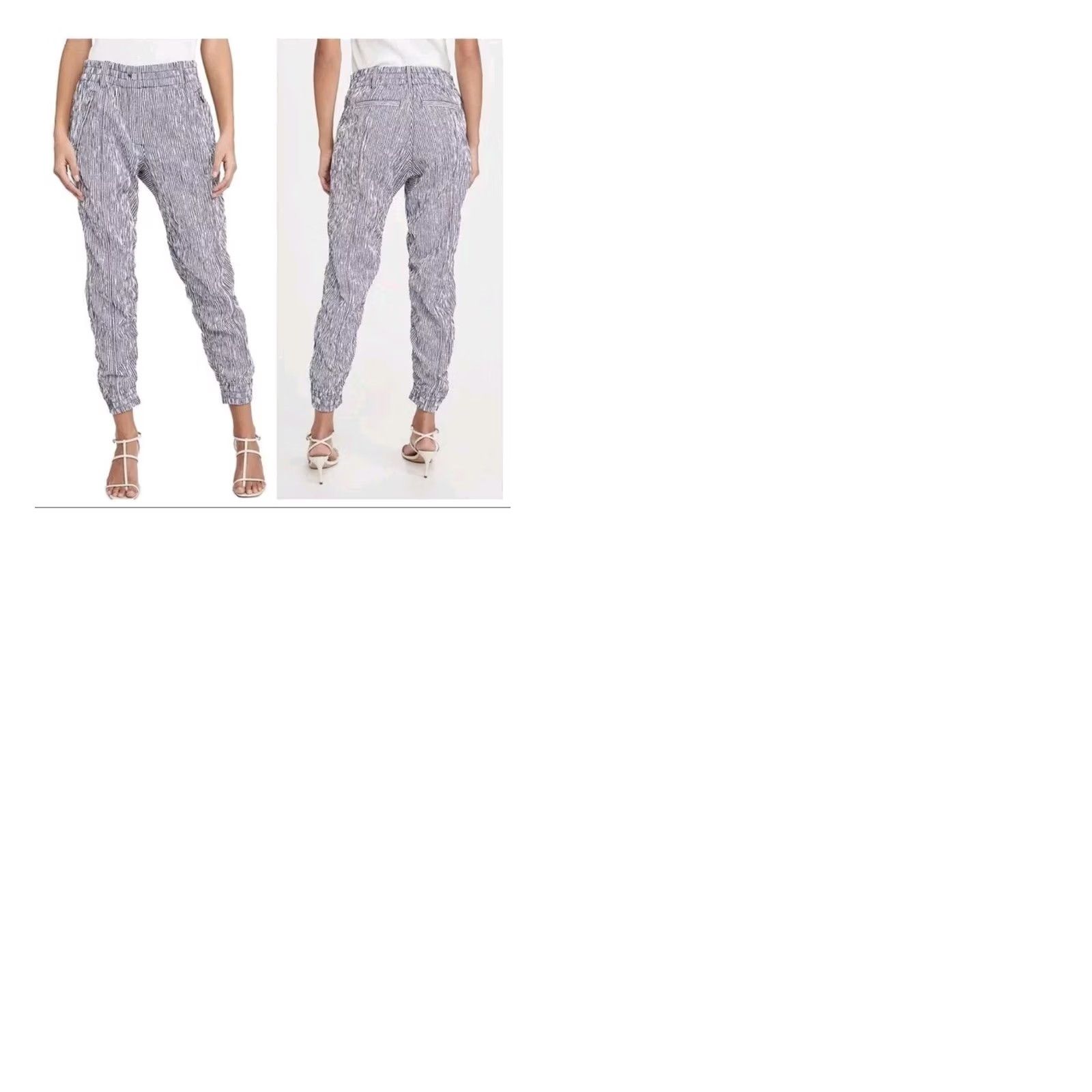 Vintage Derek Lam 10 Crosby Pants Jogger Navy White Stripes Women's Size 6 Size 28" / US 6 / IT 42 - 9 Thumbnail