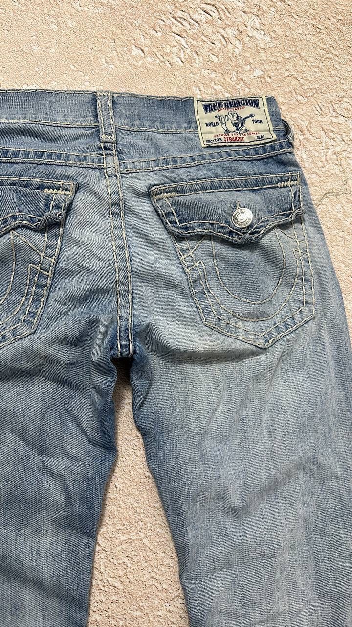 Japanese Brand True Religion pants Faded Crash denim thrashed distressed Size US 34 / EU 50 - 5 Thumbnail