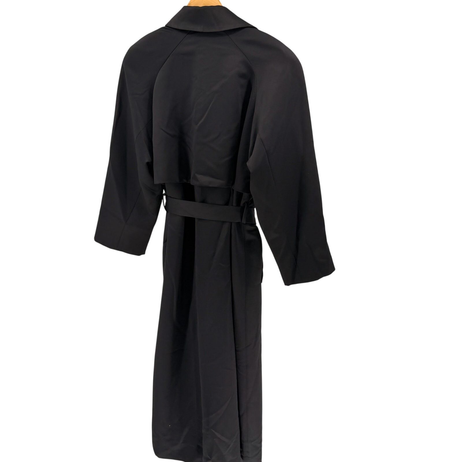 Geoffrey Beene Vintage 80s Black Jeweled Button Evening Trench Coat Size M / US 6-8 / IT 42-44 - 4 Thumbnail
