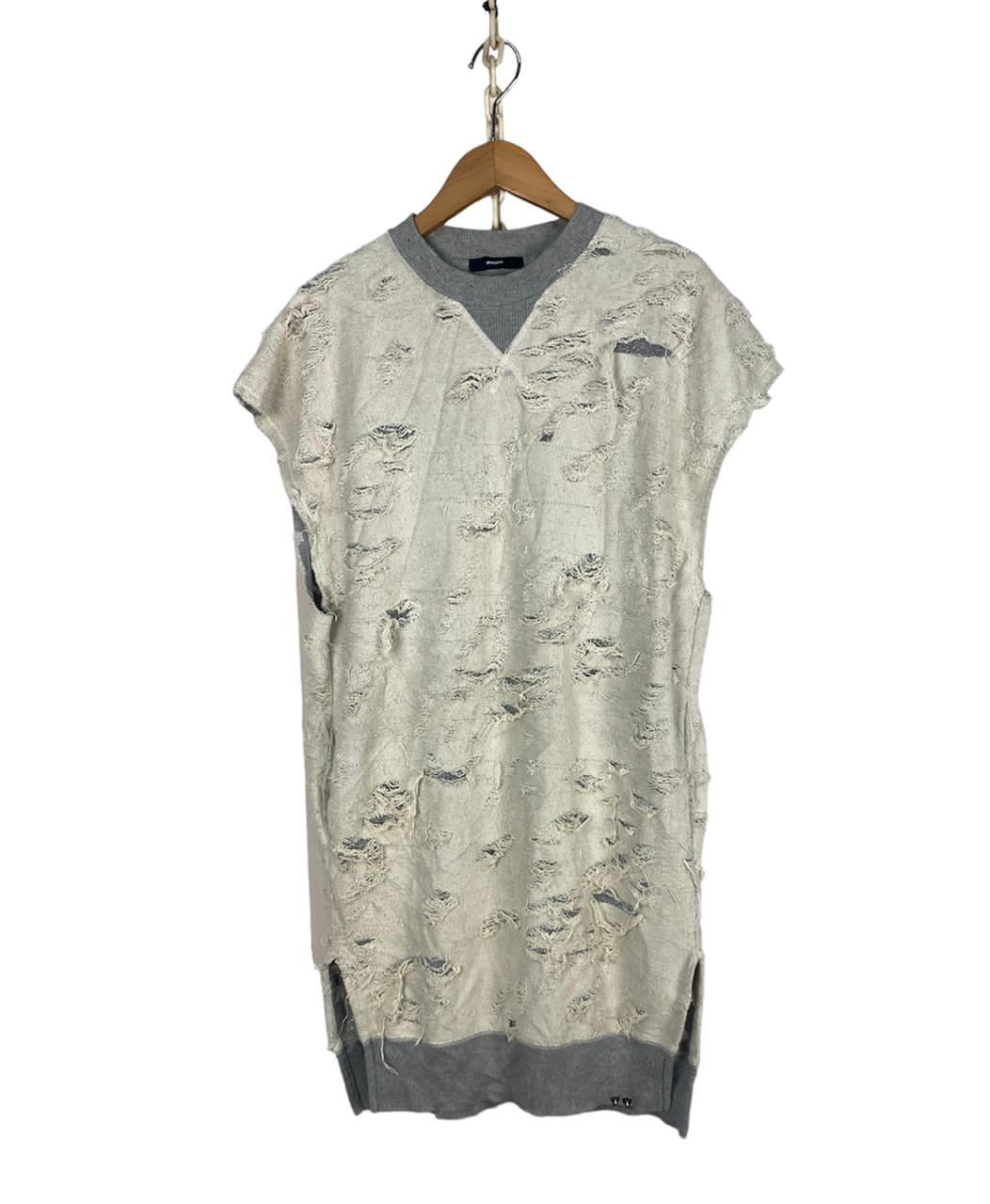 Diesel distressed fashion sleeveless sweatshirt