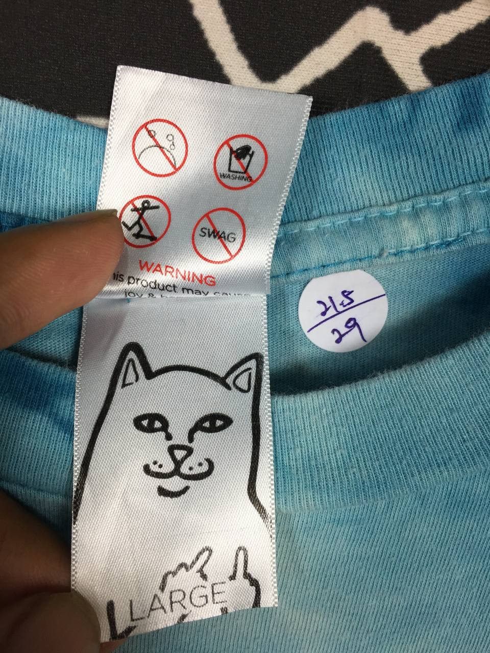 RIPNDIP Rip N Dip Lord Nermal Blue Wash Tie Dye Pocket Tee Size US L / EU 52-54 / 3 - 8 Thumbnail