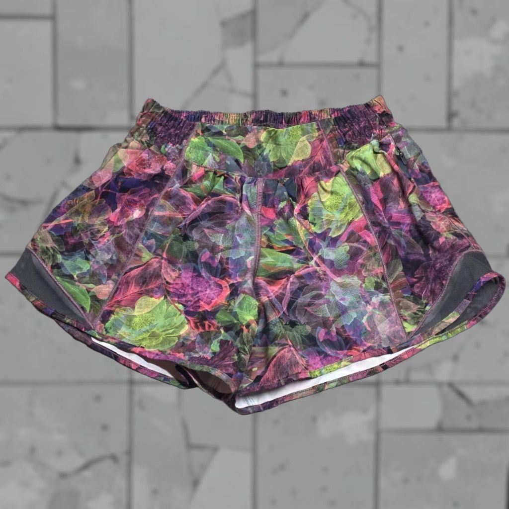 Lululemon Lululemon Hotty Hot Vivid Floral Shorts Size 4 Multicolor 3” Inseam High Rise Women's Athletic Running & Jogging Short Size 27" / US 4 / IT 40 - 1 Thumbnail