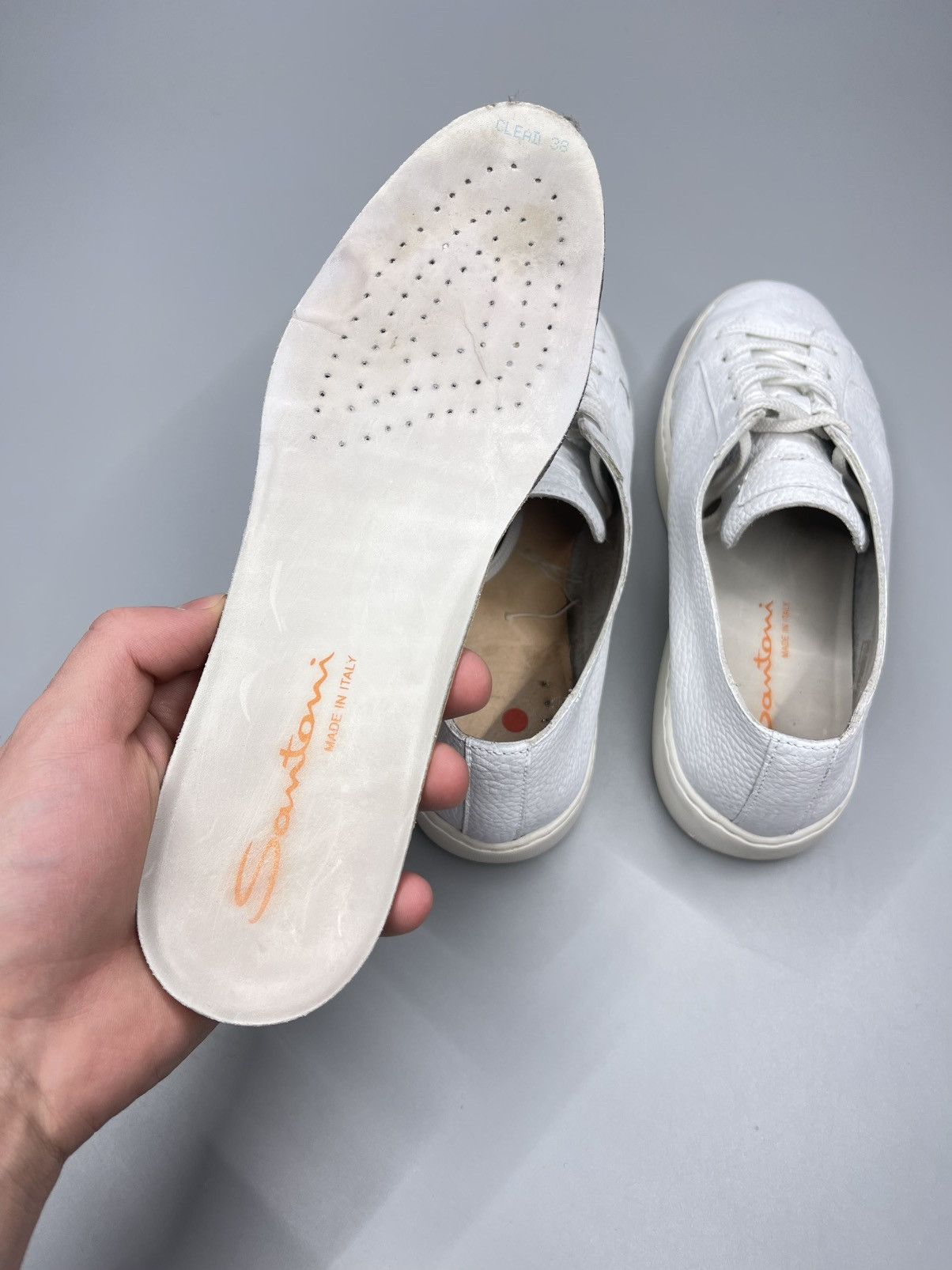Santoni Santoni Leather Low Top Sneakers Size US 5.5 / EU 38 - 10 Thumbnail