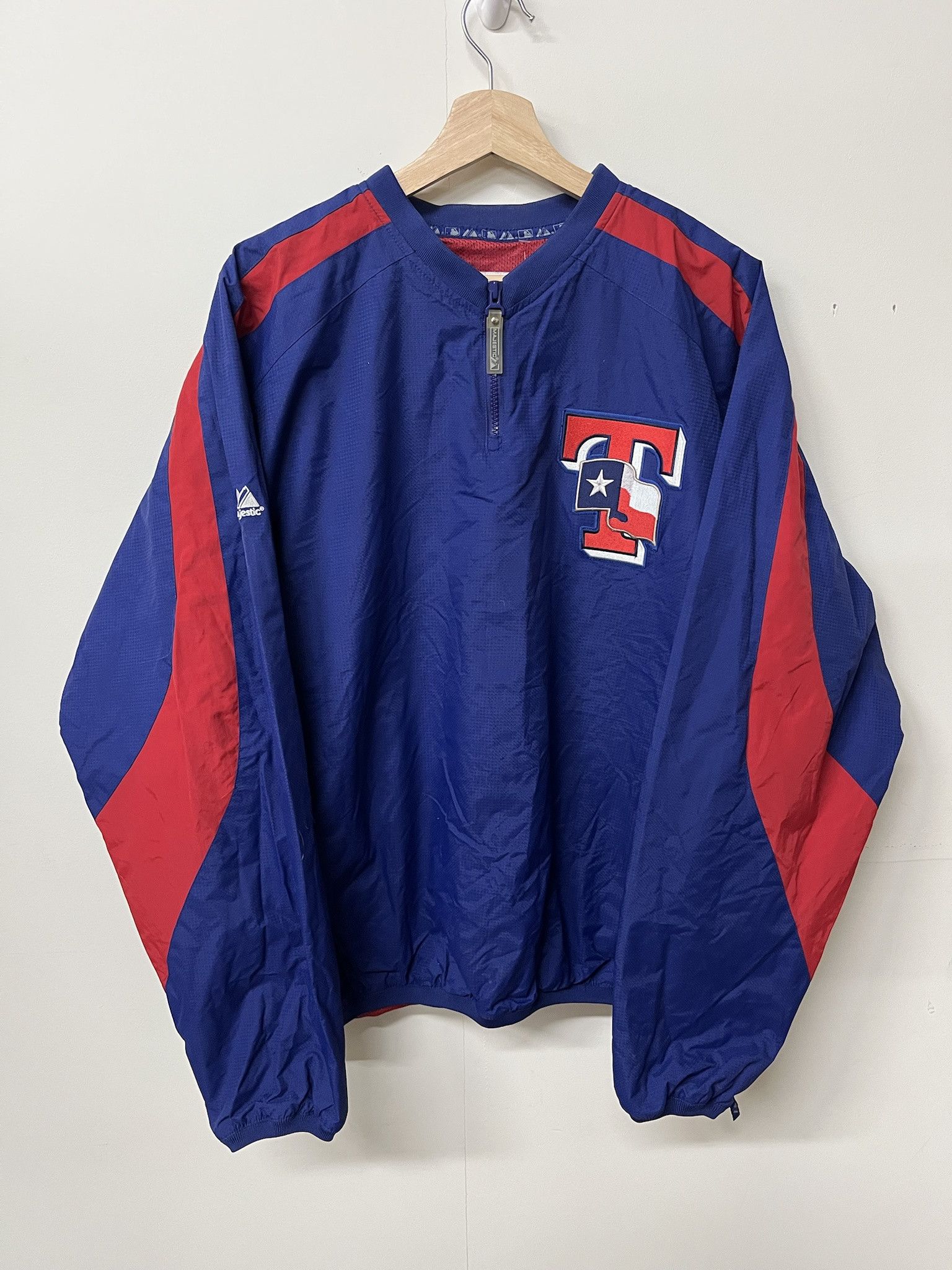 Vintage Texans Baseball Windbreaker Majestic Autnentic MLB Light Jacket Size XL