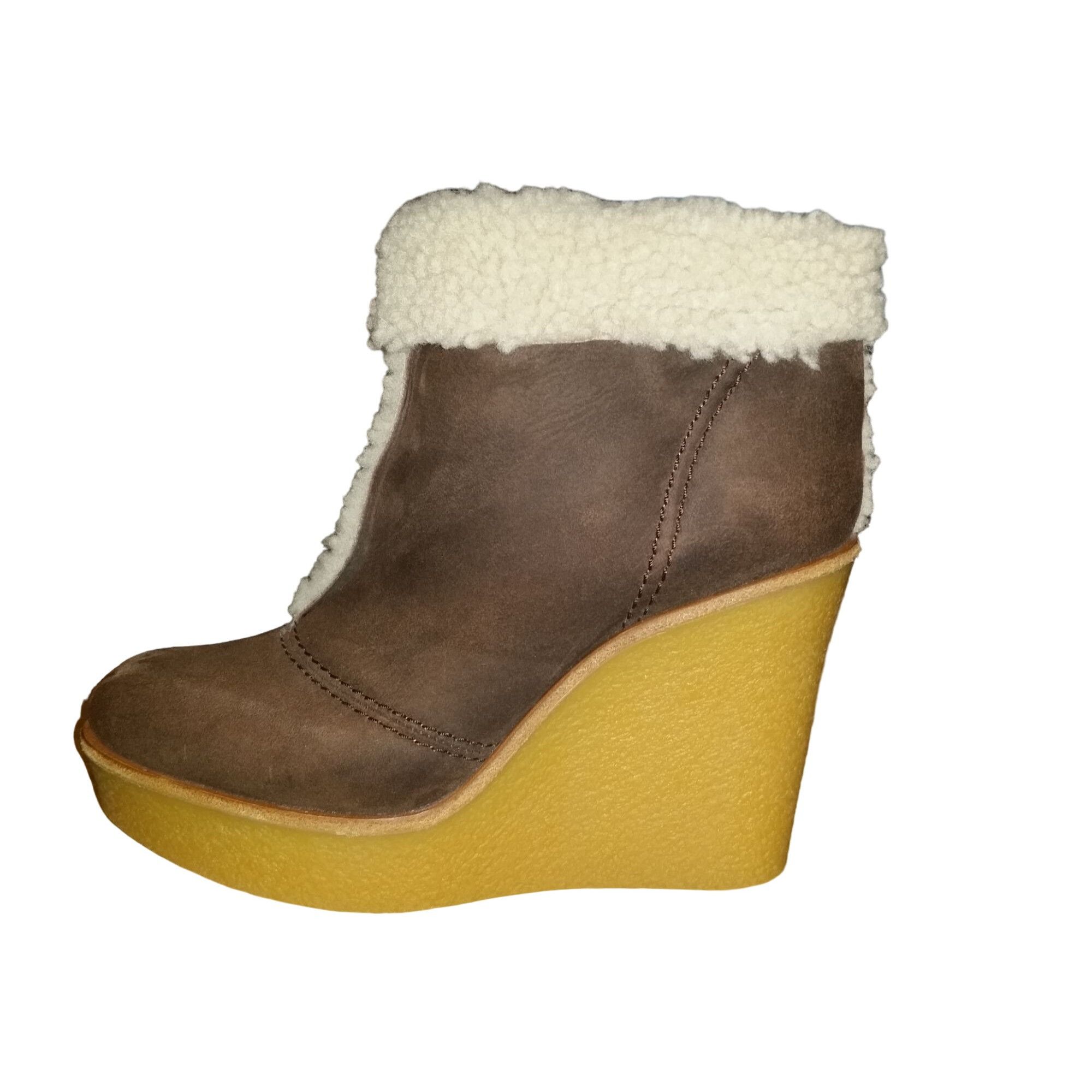 Chloe Chloe Deerskin Wedge Ankle Boots Women Sz 38.5 EU 8 US Shear Size US 8 / IT 38 - 1 Thumbnail