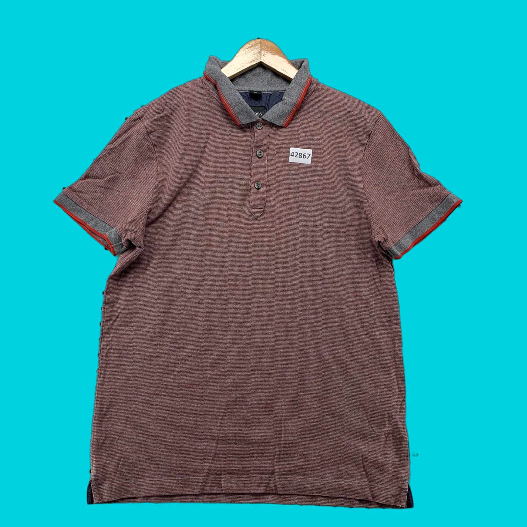 Hugo Boss HUGO BOSS Polo Shirt Mens Large Designer Preppy Red REGULAR FIT Shirt Adult Large Red Logo Polo Mens Size US L / EU 52-54 / 3 - 1 Thumbnail