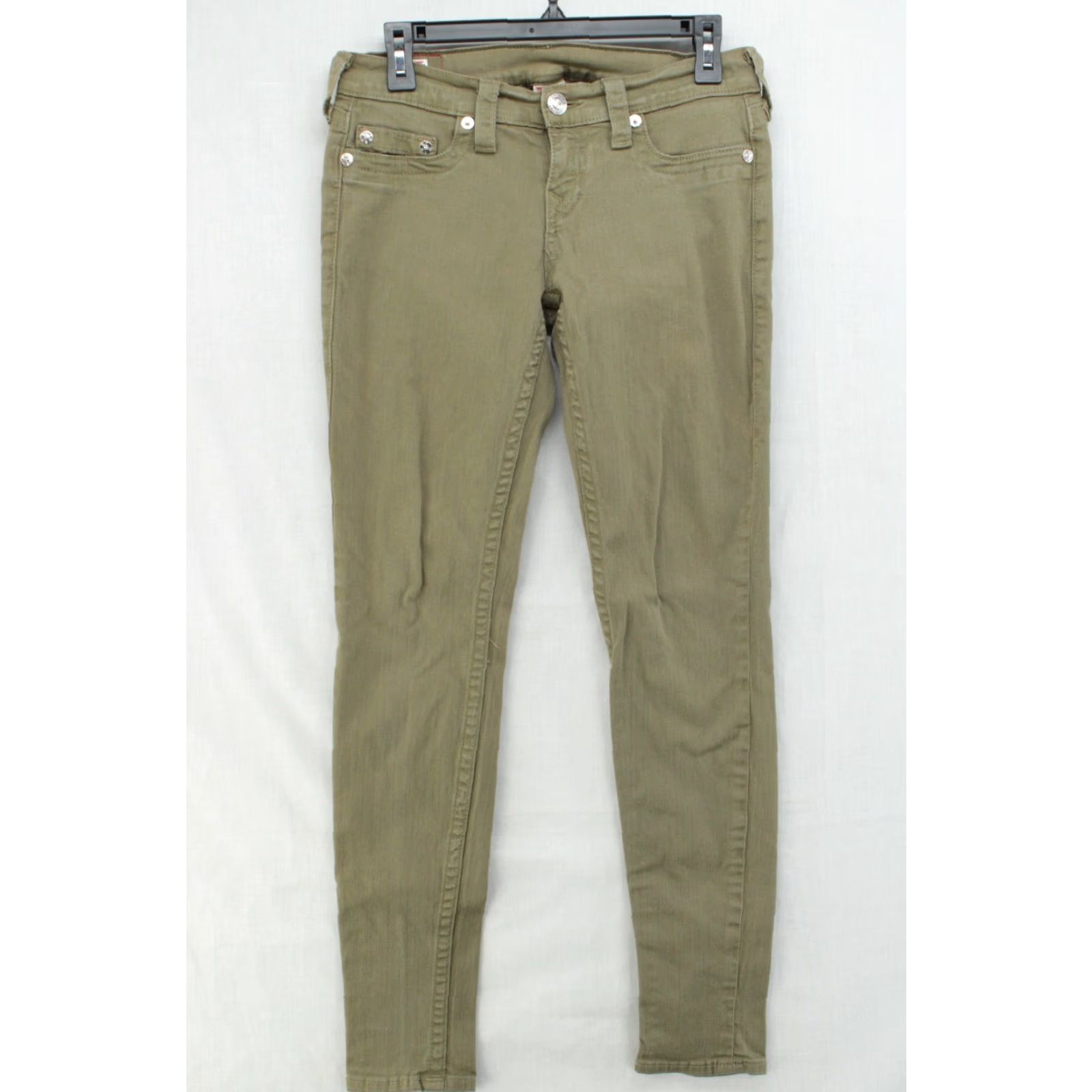 True Religion True Religion Jeans Women 28 Green Low Rise Skinny Denim 5-Pocket Gorpcore Grunge City Designer Womens Size 28" / US 6 / IT 42 - 2 Thumbnail