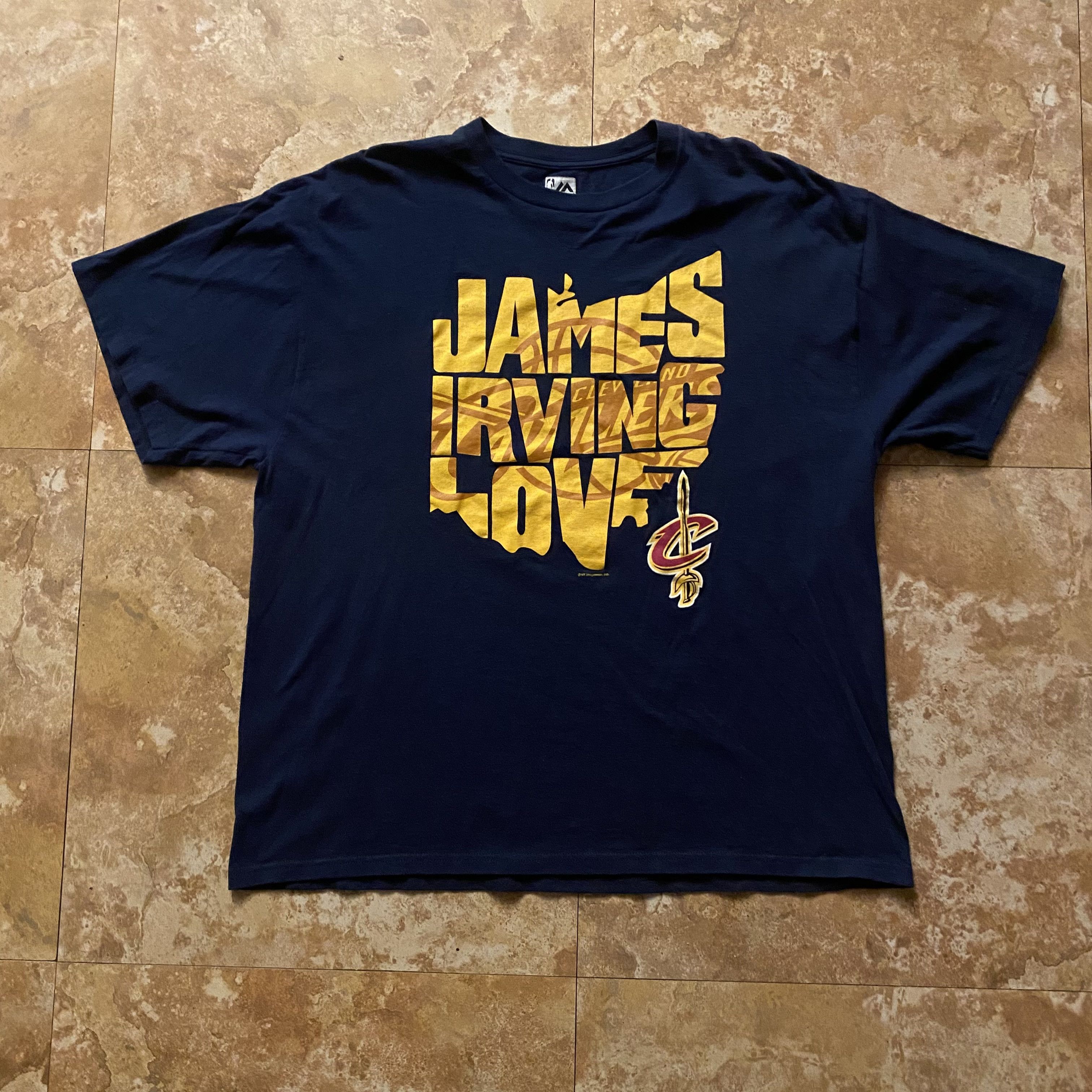 Majestic Lebron James #23 Cleveland Cavaliers Navy Blue T-Shirt Size S