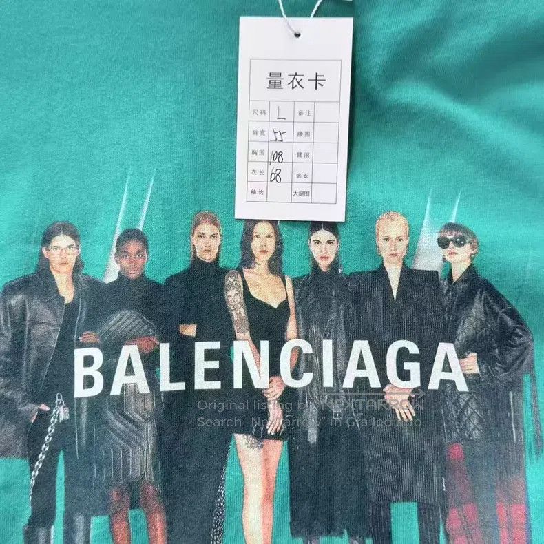 Balenciaga Balenciaga Green portrait logo letter short-sleeve shirt Size US L / EU 52-54 / 3 - 9 Thumbnail