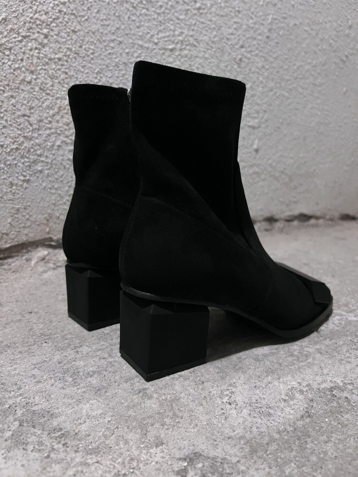 Rick Owens Detailed Suede Leather Avant Garde Heeled Ankle Boots Size US 7 / IT 37 - 5 Thumbnail