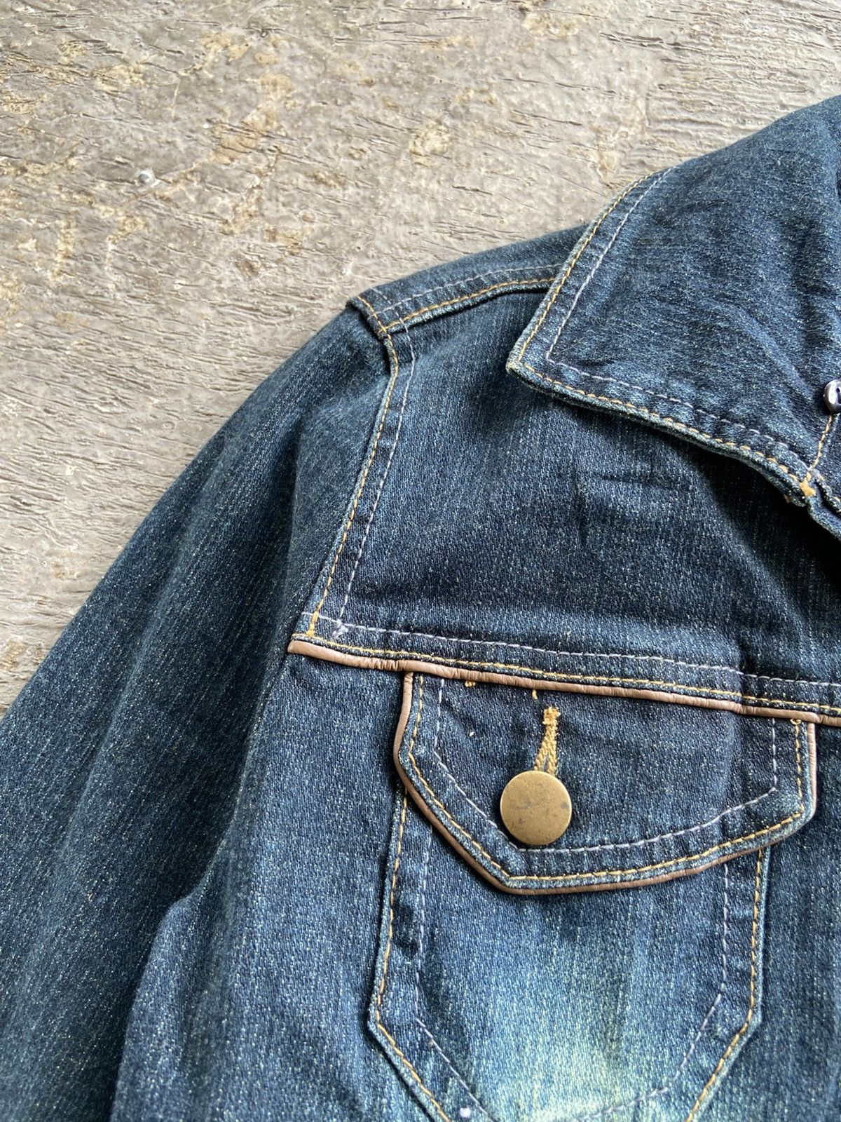 JACKROSE 2000s Papiral - Vkei Style Mud Wash Denim Jacket Size M / US 6-8 / IT 42-44 - 14 Thumbnail