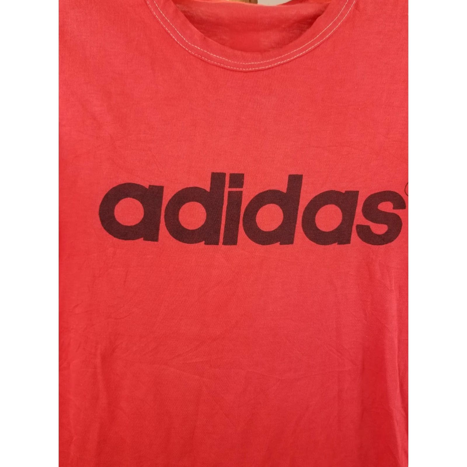 Adidas VINTAGE adidas T-Shirt Mens Red 80's Super Paper Thin Short Sleeve Cotton Jersey Size M Size US M / EU 48-50 / 2 - 2 Thumbnail