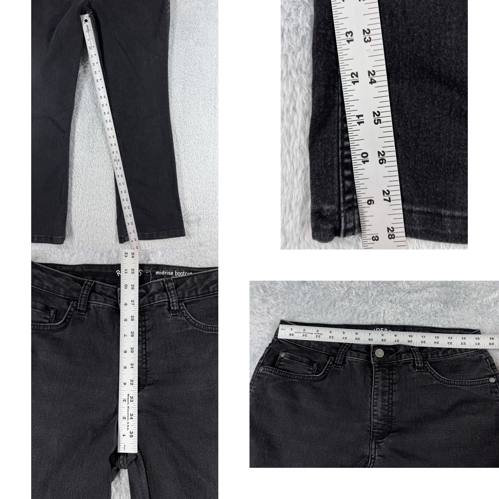 Lee Lee Jeans Women 10 Black Denim Bootcut Mid 30x28 Cotton Stretch 90s Size 32" / US 10 / IT 46 - 8 Thumbnail