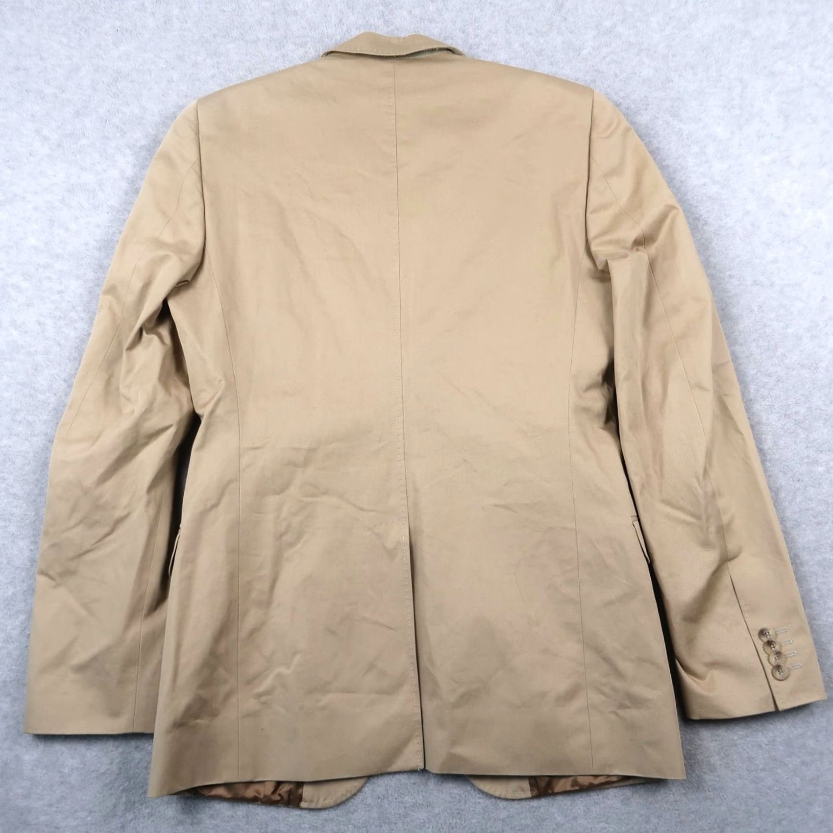 Dolce & Gabbana Dolce&Gabbana Blazer Shirt Mens Classic Cotton Tan 46 Beige Button-Front Solid Pattern Vintage? Size 46R - 2 Thumbnail