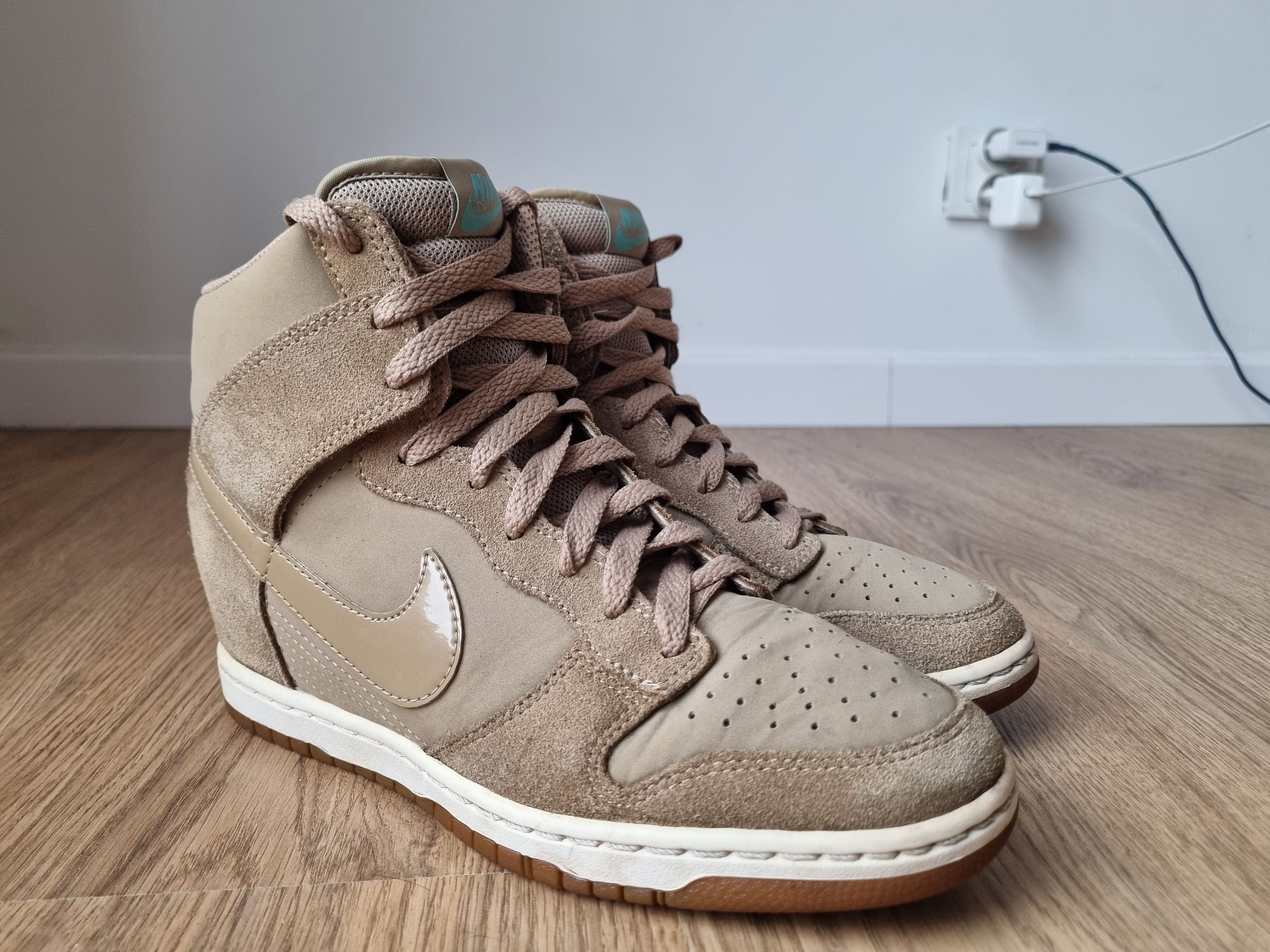 Desert Camo Dunk Sky Hi Leather Wedge Sneakers Nike Dunk Sky Hi