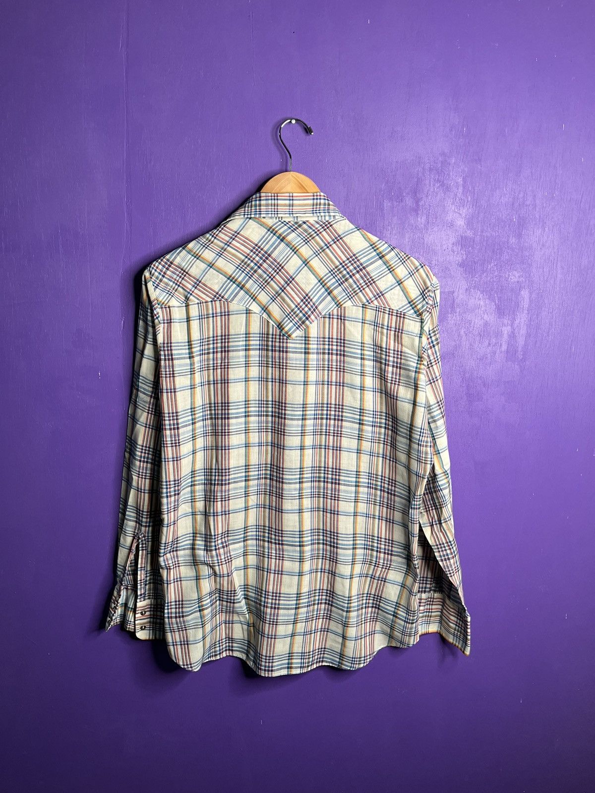 Levi's × Vintage Vintage 70s Levi’s plaid striped pattern pearl snap shirt Size US L / EU 52-54 / 3 - 2 Thumbnail