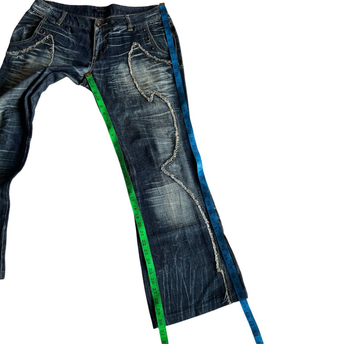 If Six Was Nine In The Attic Washed denim 2000s Size US 37 - 17 Thumbnail