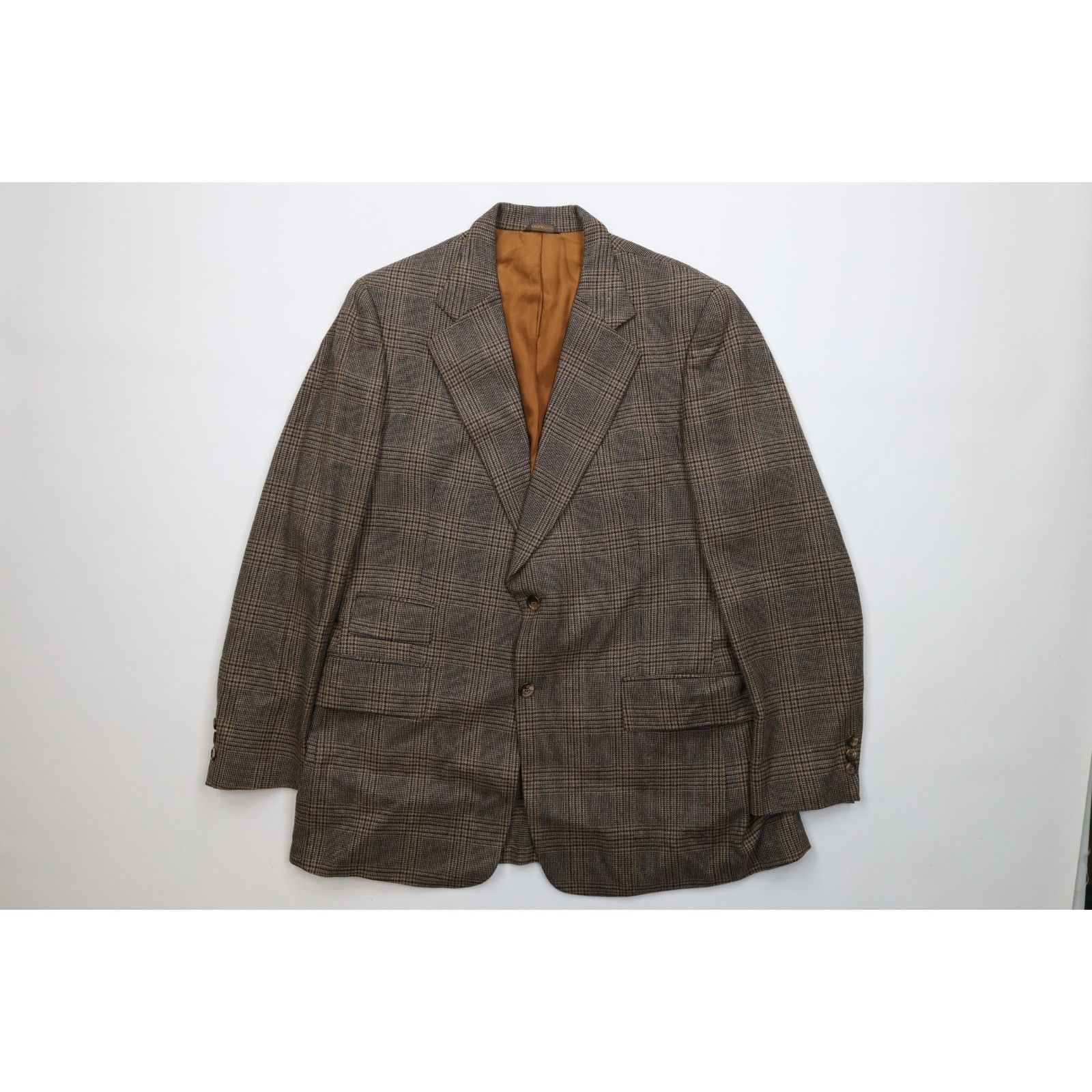 Vintage Vintage 70s Heavy Wool Houndstooth 3 Piece Suit Wedding Size 42L - 2 Thumbnail