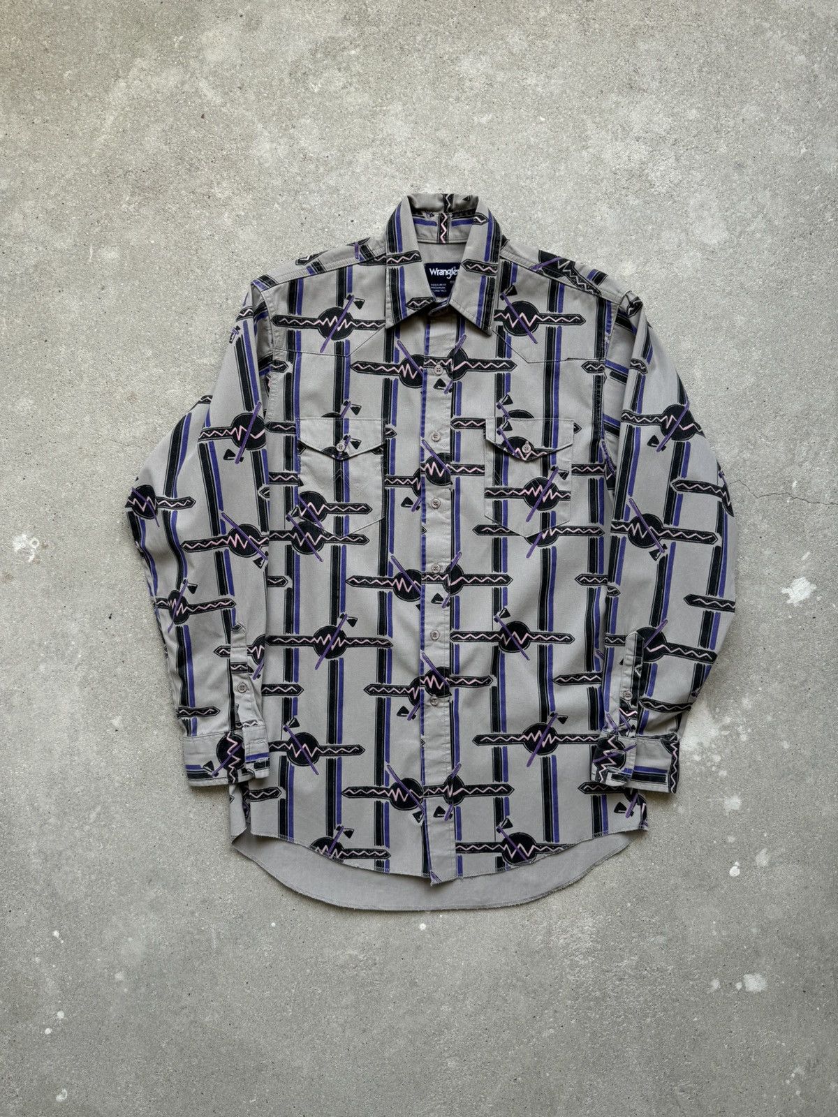 Vintage × Wrangler Vintage Wrangler Aztek Cowboy Shirt Size US XL / EU 56 / 4 - 1 Thumbnail